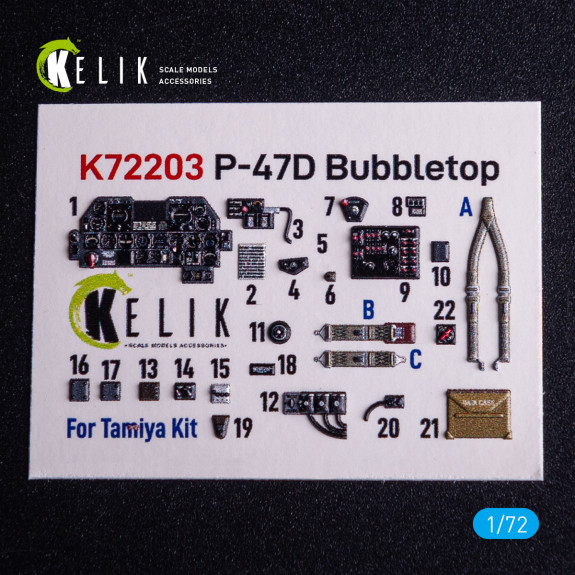 Shop P-47D Bubbletop - interior 3D decals for Tamiya kit (1/72) Scale Plastic Models Kits. Accessories and Resin Parts. Reskit online Store