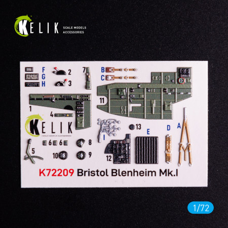Bristol Bleninheim Mk.1 - interior 3D decals for Airfix kit (1/72) Shop Bristol Bleninheim Mk.1 - interior 3D decals for Airfix kit (1/72) Scale Plastic Models Kits. Accessories and Resin Parts. Reskit online Store