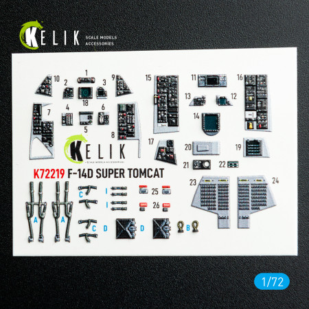 Shop F-14D Super Tomcat - interior 3D decals for HobbyBoss kit (1/72) Scale Plastic Models Kits. Accessories and Resin Parts. Reskit online Store