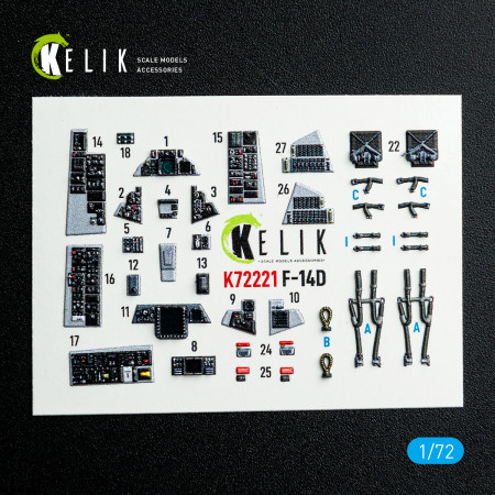 Shop F-14D Super Tomcat - interior 3D decals for Academy kit (1/72) Scale Plastic Models Kits. Accessories and Resin Parts. Reskit online Store
