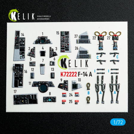 Shop F-14A Tomcat - interior 3D decals for Academy kit (1/72) Scale Plastic Models Kits. Accessories and Resin Parts. Reskit online Store