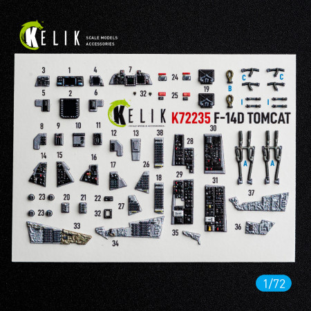Shop F-14D Tomcat  -  interior 3D decals for Tamiya kit (1/72) Scale Plastic Models Kits. Accessories and Resin Parts. Reskit online Store