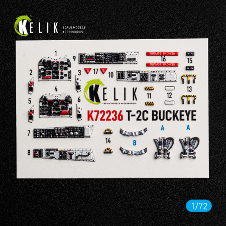 Shop T-2C BUCKEYE  -  interior 3D decals for Wolfpack kit (1/72) Scale Plastic Models Kits. Accessories and Resin Parts. Reskit online Store