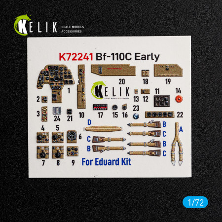 Bf-110C Early - interior 3D decals for Eduard kit (1/72) Shop Bf-110C Early - interior 3D decals for Eduard kit (1/72) Scale Plastic Models Kits. Accessories and Resin Parts. Reskit online Store