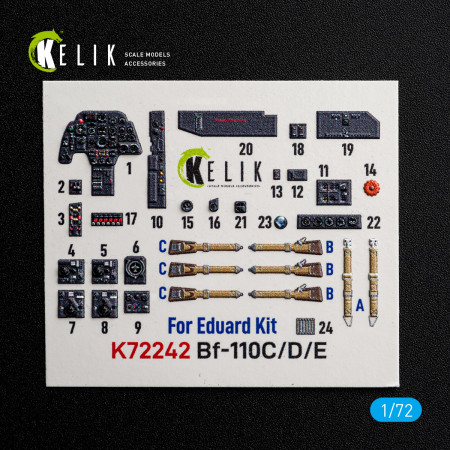 Bf-110C/D/E- interior 3D decals for Eduard kit (1/72) Shop Bf-110C/D/E- interior 3D decals for Eduard kit (1/72) Scale Plastic Models Kits. Accessories and Resin Parts. Reskit online Store