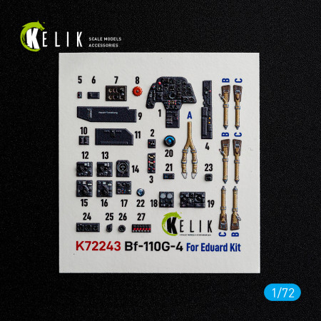 Bf-110G-4- interior 3D decals for Eduard kit (1/72) Shop Bf-110G-4- interior 3D decals for Eduard kit (1/72) Scale Plastic Models Kits. Accessories and Resin Parts. Reskit online Store