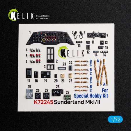 Shop Sunderlend MkI/II  -  interior 3D decals for Special Hobby kit (1/72) Scale Plastic Models Kits. Accessories and Resin Parts. Reskit online Store