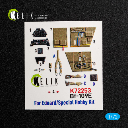 Bf-109 G-2/4 - interior 3D decals for Special Hobby/Eduard kit (1/72) Shop Bf-109 G-2/4 - interior 3D decals for Special Hobby/Eduard kit (1/72) Scale Plastic Models Kits. Accessories and Resin Parts. Reskit online Store