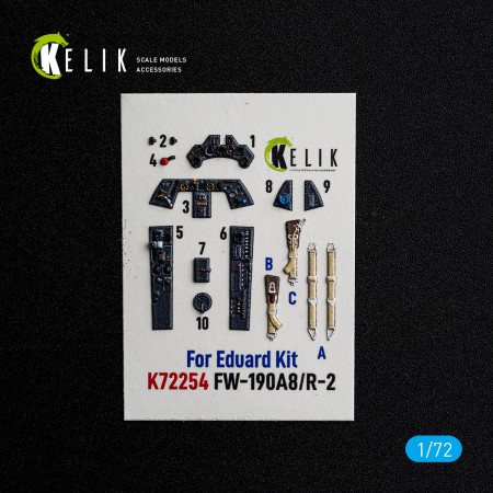 FW-190A8/R-2 - interior 3D decals for Eduard kit (1/72) Shop FW-190A8/R-2 - interior 3D decals for Eduard kit (1/72) Scale Plastic Models Kits. Accessories and Resin Parts. Reskit online Store