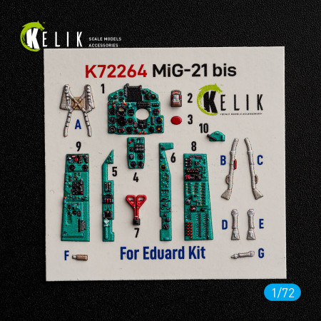 MiG-21 bis - 3D-декалі для інтер'єру набору Eduard (1/72) Купити MiG-21 bis - 3D-декалі для інтер'єру набору Eduard (1/72) Збірні пластикові моделі. Аксесуари та смоляні запчастини деталі. Інтернет магазин Reskit