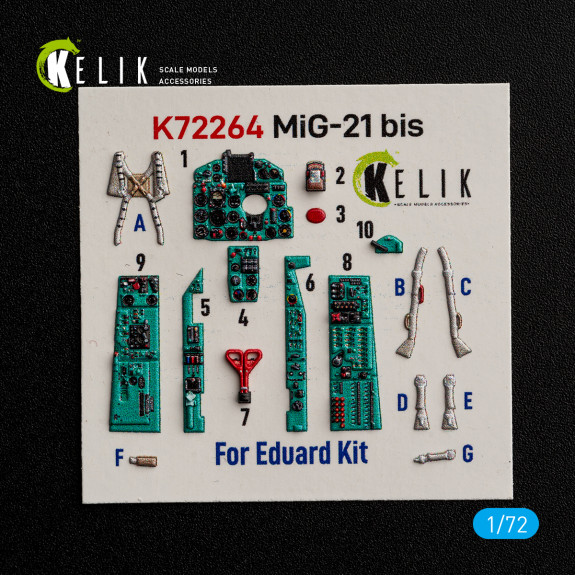 MiG-21 bis - interior 3D decals for Eduard kit (1/72) Shop MiG-21 bis - interior 3D decals for Eduard kit (1/72) Scale Plastic Models Kits. Accessories and Resin Parts. Reskit online Store