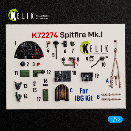 Spitfire Mk.I - 3D-декалі для інтер'єру набору IBG (1/72) Купити Spitfire Mk.I - 3D-декалі для інтер'єру набору IBG (1/72) Збірні пластикові моделі. Аксесуари та смоляні запчастини деталі. Інтернет магазин Reskit
