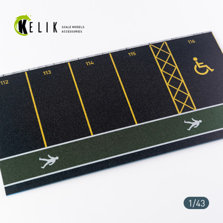 Shop Supermarket Parking  type 1  Base - Acrylic 3 mm (180 x 357 mm)  (210 g) (1/43) Scale Plastic Models Kits. Accessories and Resin Parts. Reskit online Store