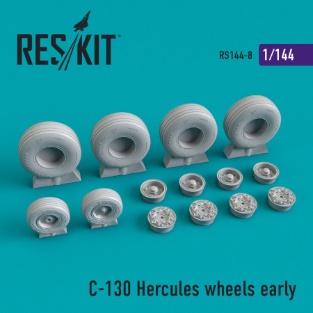 Shop C-130 "Hercules" wheels set early version (1/144) Scale Plastic Models Kits. Accessories and Resin Parts. Reskit online Store
