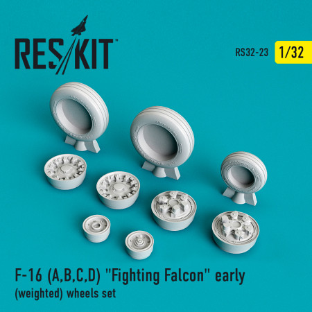Shop F-16 (A,B,C,D) "Fighting Falcon" early (weighted) wheels set (1/32) Scale Plastic Models Kits. Accessories and Resin Parts. Reskit online Store