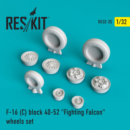 Shop F-16C block 40-52 "Fighting Falcon" (weighted) wheels set (1/32) Scale Plastic Models Kits. Accessories and Resin Parts. Reskit online Store