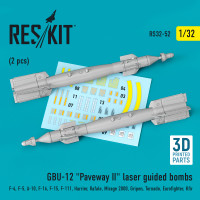 GBU-12 "Paveway II" laser guided bombs (2 pcs) (3D Printed) (1/32) Shop GBU-12 "Paveway II" laser guided bombs (2 pcs) (3D Printed) (1/32) Scale Plastic Models Kits. Accessories and Resin Parts. Reskit online Store
