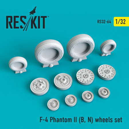 Shop F-4 (B,N) "Phantom II" wheels set (1/32) Scale Plastic Models Kits. Accessories and Resin Parts. Reskit online Store