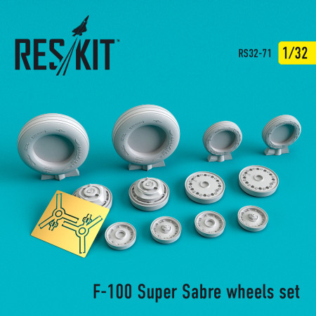 Shop F-100 "Super Sabre" wheels set (1/32) Scale Plastic Models Kits. Accessories and Resin Parts. Reskit online Store