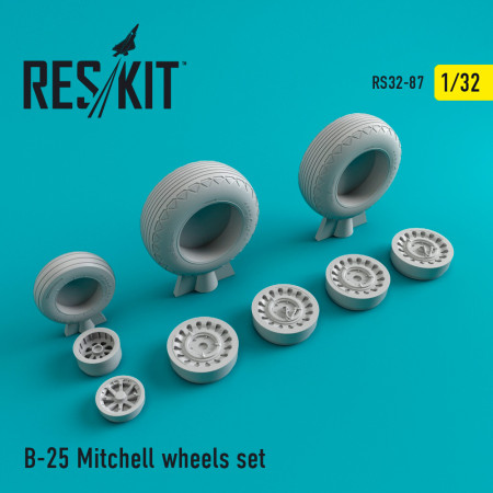 Shop B-25 "Mitchell" wheels set (1/32) Scale Plastic Models Kits. Accessories and Resin Parts. Reskit online Store