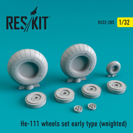 He-111 wheels set early type (weighted) (1/32) Купити He-111 wheels set early type (weighted) (1/32) Збірні пластикові моделі. Аксесуари та смоляні запчастини деталі. Інтернет магазин Reskit