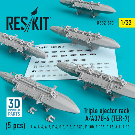 Shop Triple Ejector Rack A/A37B-6 (TER-7) (5 pcs) (1/32) Scale Plastic Models Kits. Accessories and Resin Parts. Reskit online Store