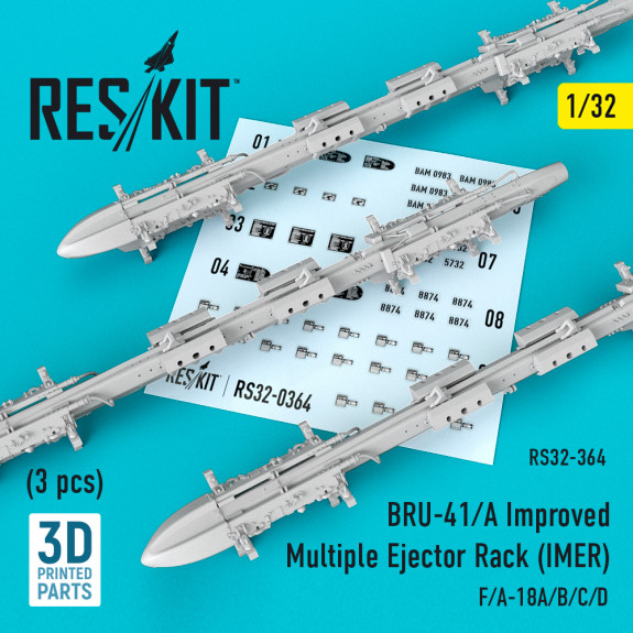 Shop BRU-41/A Improved Multiple Ejector Rack (IMER) (3 pcs) (1/32) Scale Plastic Models Kits. Accessories and Resin Parts. Reskit online Store