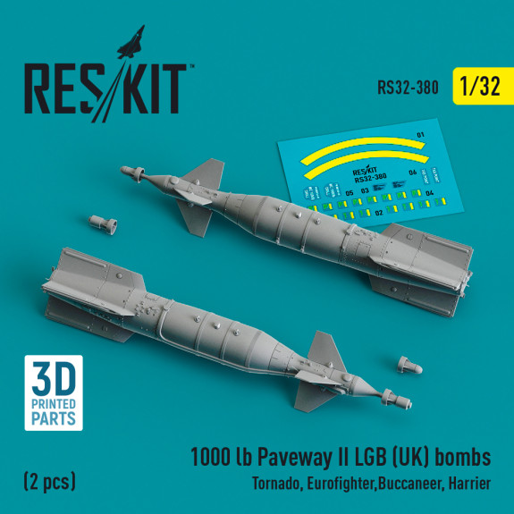 Shop 1000 lb Paveway II LGB (UK) bombs (2 pcs) (Tornado, Eurofighter,Buccaneer, Harrier) (3D Printed) (1/32) Scale Plastic Models Kits. Accessories and Resin Parts. Reskit online Store