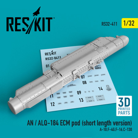 AN/ALQ-184 ECM pod (short length version) (3D Printed) (1/32) Shop AN/ALQ-184 ECM pod (short length version) (3D Printed) (1/32) Scale Plastic Models Kits. Accessories and Resin Parts. Reskit online Store