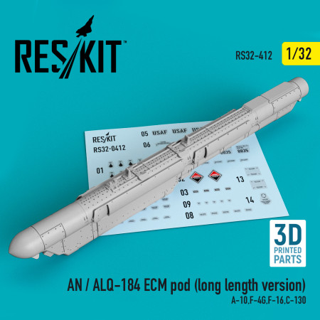 Shop AN/ALQ-184 ECM pod (long length version) (3D Printed) (1/32) Scale Plastic Models Kits. Accessories and Resin Parts. Reskit online Store