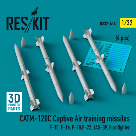 CATM-120C Captive air training missiles (4 pcs) (3D Printed) (1/32) Shop CATM-120C Captive air training missiles (4 pcs) (3D Printed) (1/32) Scale Plastic Models Kits. Accessories and Resin Parts. Reskit online Store