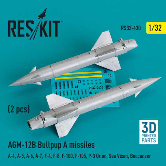 Shop AGM-12B Bullpup A missiles (2 pcs) (3D Printed) (1/32) Scale Plastic Models Kits. Accessories and Resin Parts. Reskit online Store