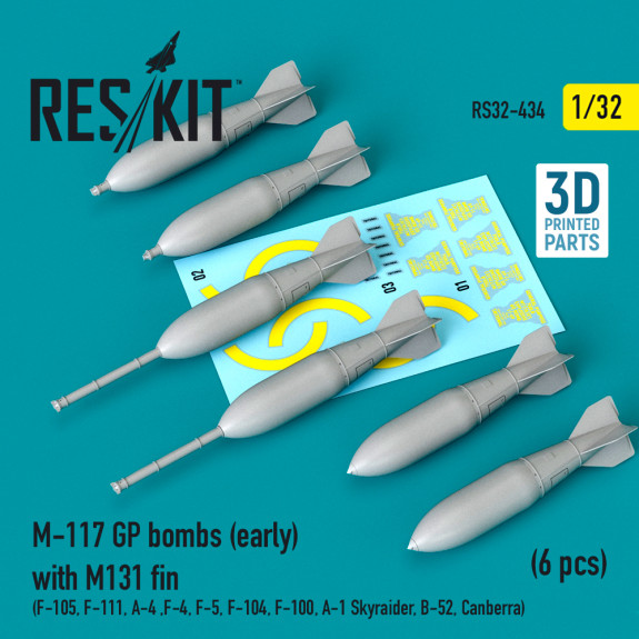 Shop M-117 GP bombs (early) with M131 fin (6 pcs) (3D Printed) (1/32) Scale Plastic Models Kits. Accessories and Resin Parts. Reskit online Store
