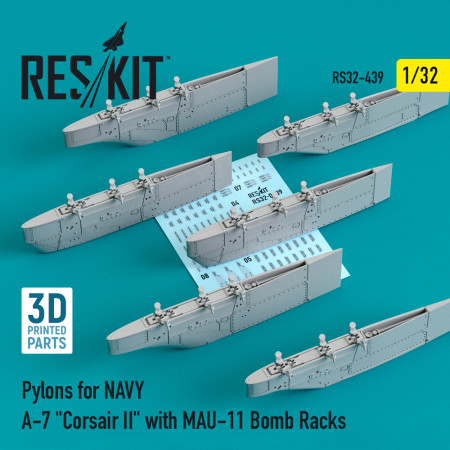 Shop Pylons for NAVY A-7 "Corsair II" with MAU-11 Bomb Racks (3D Printed) (1/32) Scale Plastic Models Kits. Accessories and Resin Parts. Reskit online Store
