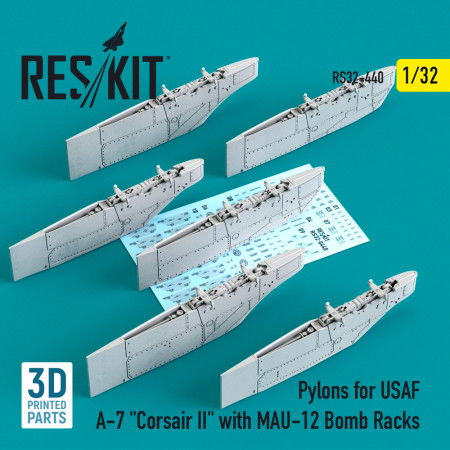 Shop Pylons for USAF A-7 "Corsair II" with MAU-12 Bomb Racks (3D Printed) (1/32) Scale Plastic Models Kits. Accessories and Resin Parts. Reskit online Store