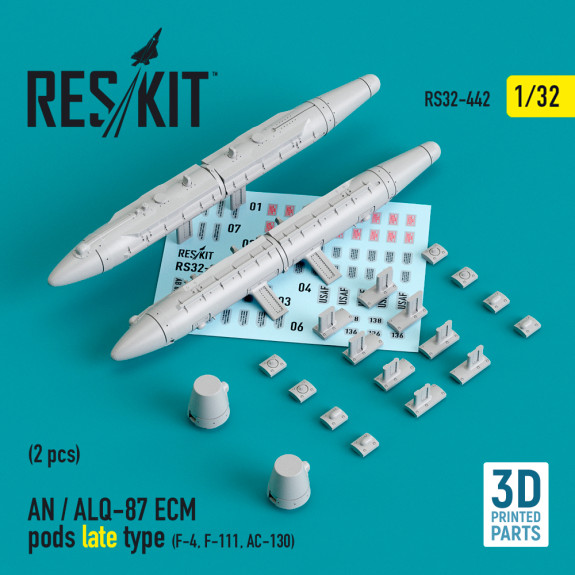 Shop AN/ALQ-87 ECM pods late type (2 pcs) (F-4, F-111, AC-130) (3D Printed) (1/32) Scale Plastic Models Kits. Accessories and Resin Parts. Reskit online Store