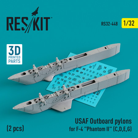 Shop USAF Outboard pylons for F-4 "Phantom II" (C,D,E,G) (2 pcs) (3D Printed) (1/32) Scale Plastic Models Kits. Accessories and Resin Parts. Reskit online Store