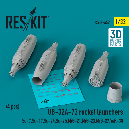 UB-32A-73 rocket launchers (4 pcs) (3D Printed) (1/32) Shop UB-32A-73 rocket launchers (4 pcs) (3D Printed) (1/32) Scale Plastic Models Kits. Accessories and Resin Parts. Reskit online Store
