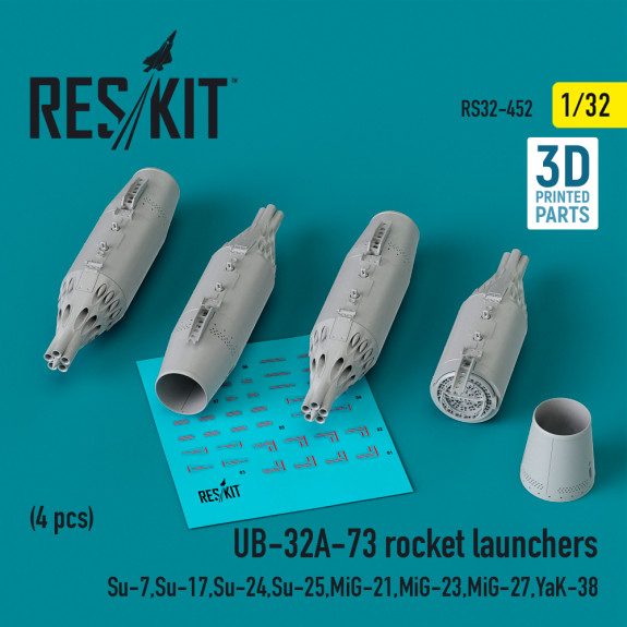 Shop UB-32A-73 rocket launchers (4 pcs) (3D Printed) (1/32) Scale Plastic Models Kits. Accessories and Resin Parts. Reskit online Store