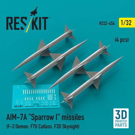 AIM-7A "Sparrow I" Ракети (4 pcs) (3D Друк) (1/32) Купити AIM-7A "Sparrow I" Ракети (4 pcs) (3D Друк) (1/32) Збірні пластикові моделі. Аксесуари та смоляні запчастини деталі. Інтернет магазин Reskit