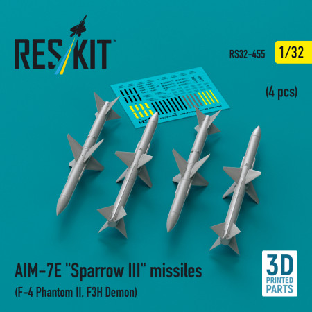 AIM-7E "Sparrow III" Ракети (4 pcs) (3D Друк) (1/32) Купити AIM-7E "Sparrow III" Ракети (4 pcs) (3D Друк) (1/32) Збірні пластикові моделі. Аксесуари та смоляні запчастини деталі. Інтернет магазин Reskit