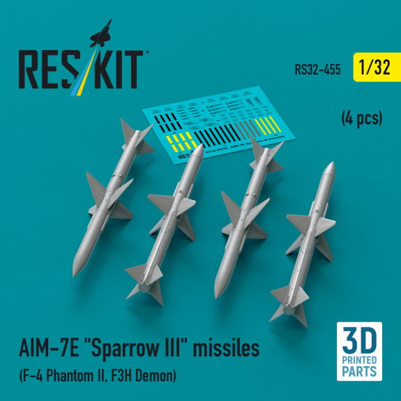 Shop AIM-7E "Sparrow III" missiles (4 pcs) (3D Printed) (1/32) Scale Plastic Models Kits. Accessories and Resin Parts. Reskit online Store