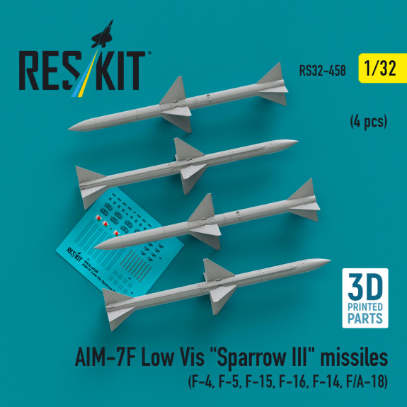 Shop AIM-7F Low Vis "Sparrow III" missiles (4 pcs) (3D Printed) (1/32) Scale Plastic Models Kits. Accessories and Resin Parts. Reskit online Store