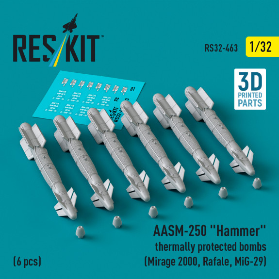 AASM-250 "Hammer" thermally protected bombs (6 pcs) (3D Printed) (1/32) Shop AASM-250 "Hammer" thermally protected bombs (6 pcs) (3D Printed) (1/32) Scale Plastic Models Kits. Accessories and Resin Parts. Reskit online Store