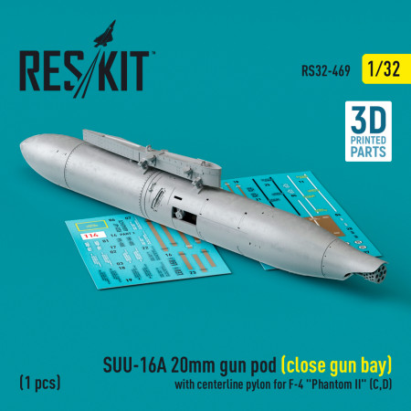 SUU-16A 20mm gun pod (close gun bay) with centerline pylon for F-4 "Phantom II" (C,D) (1 pcs) (3D Printed) (1/32) Shop SUU-16A 20mm gun pod (close gun bay) with centerline pylon for F-4 "Phantom II" (C,D) (1 pcs) (3D Printed) (1/32) Scale Plastic Models Kits. Accessories and Resin Parts. Reskit online Store
