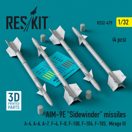 AIM-9E "Sidewinder" missiles (4 pcs) (3D Printed) (1/32) Shop AIM-9E "Sidewinder" missiles (4 pcs) (3D Printed) (1/32) Scale Plastic Models Kits. Accessories and Resin Parts. Reskit online Store