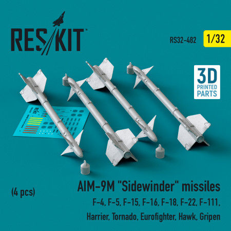 Shop AIM-9M "Sidewinder" missiles (4 pcs) (3D Printed) (1/32) Scale Plastic Models Kits. Accessories and Resin Parts. Reskit online Store
