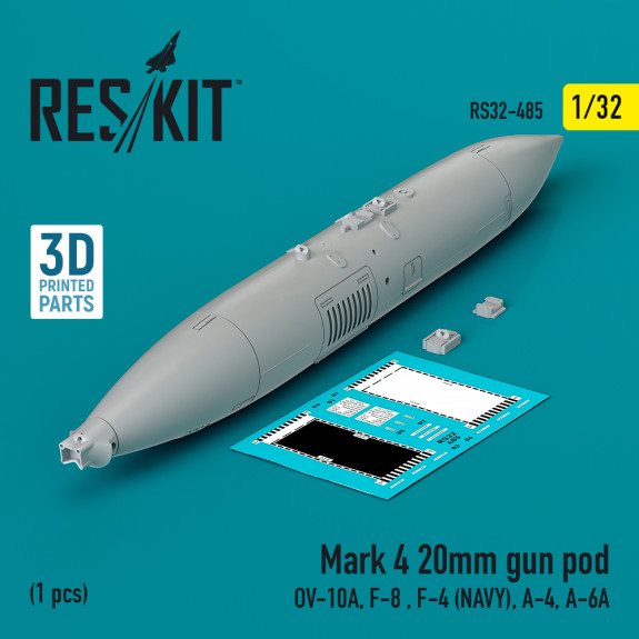 Shop Mark 4 20mm gun pod  (1 pcs) (3D Printed) (1/32) Scale Plastic Models Kits. Accessories and Resin Parts. Reskit online Store