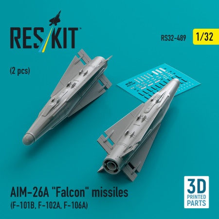 Shop AIM-26A "Falcon" missiles (2 pcs) (3D Printed) (1/32) Scale Plastic Models Kits. Accessories and Resin Parts. Reskit online Store