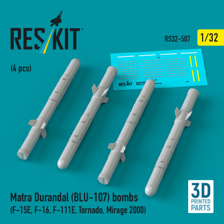 Бомби Matra Durandal (BLU-107) (4 шт.) (3D-друковані) (1/32) Купити Бомби Matra Durandal (BLU-107) (4 шт.) (3D-друковані) (1/32) Збірні пластикові моделі. Аксесуари та смоляні запчастини деталі. Інтернет магазин Reskit
